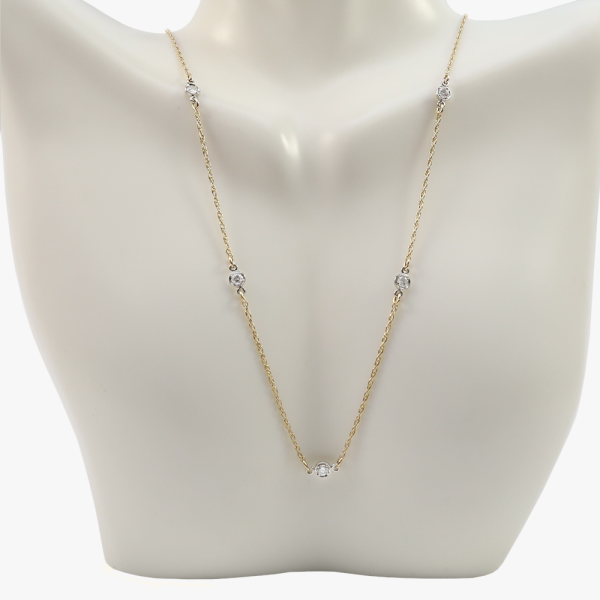 Colier cu Diamante din Aur Galben 14k