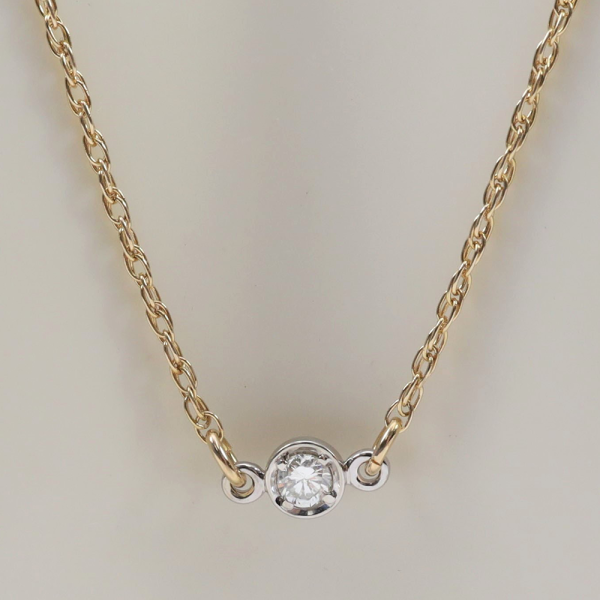 Colier cu Diamante din Aur Galben 14k