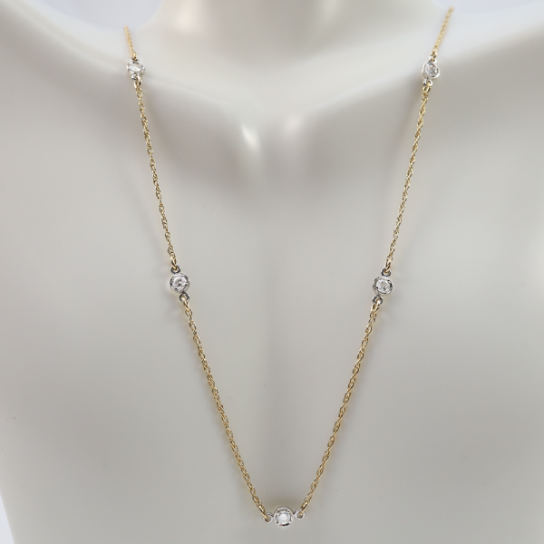 Colier cu Diamante din Aur Galben 14k