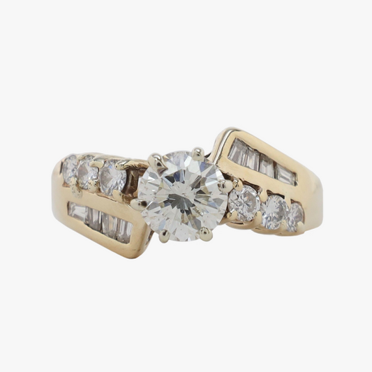 Inel Logodnă cu Diamante din Aur Galben 14k