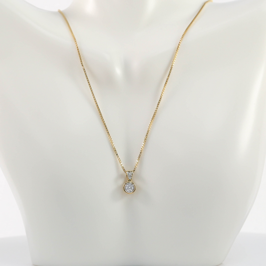 Colier & Pandantiv cu Diamante din Aur Galben 14k