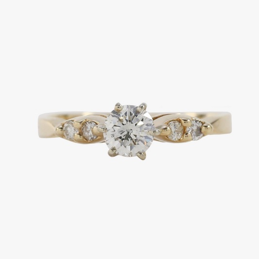 Inel Logodnă cu Diamante din Aur Galben 14k