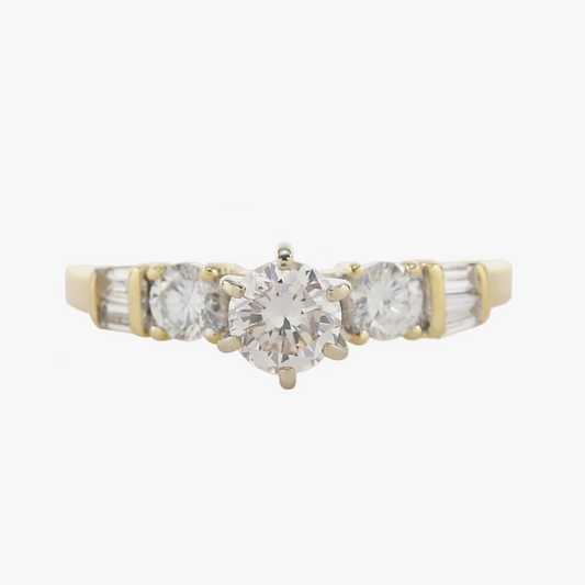 Inel Logodnă cu Diamante din Aur Galben 18k