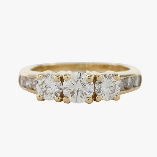 Inel Logodnă cu Diamante din Aur Galben 14k