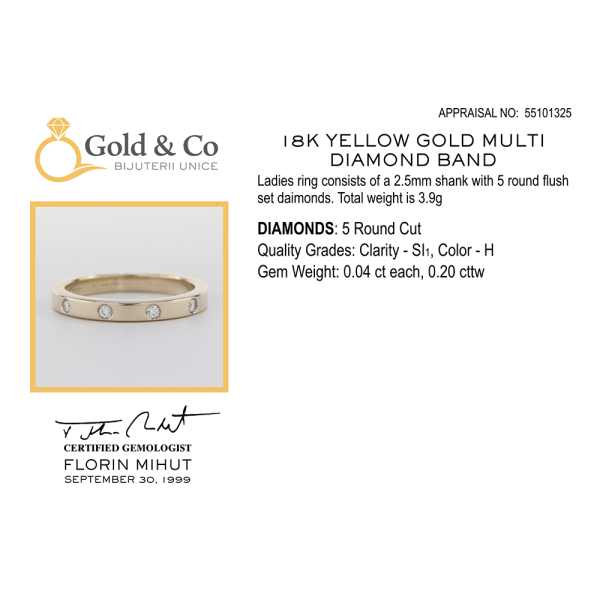 Inel cu Diamante din Aur Galben 18k