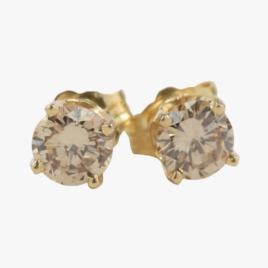 Cercei cu Diamante din Aur Galben 14k