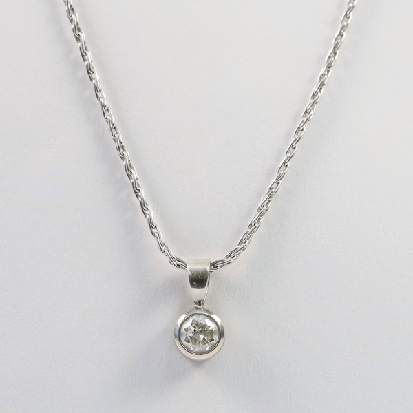 Colier & Pandantiv cu Diamante din Aur Alb 14k