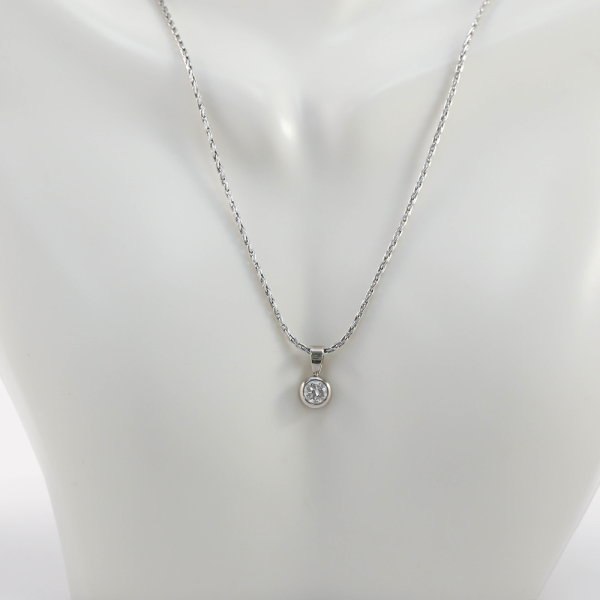 Colier & Pandantiv cu Diamante din Aur Alb 14k