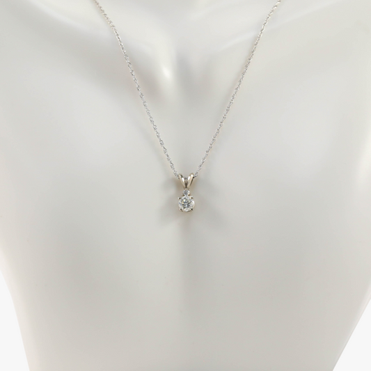 Colier & Pandantiv cu Diamante din Aur Alb 14k