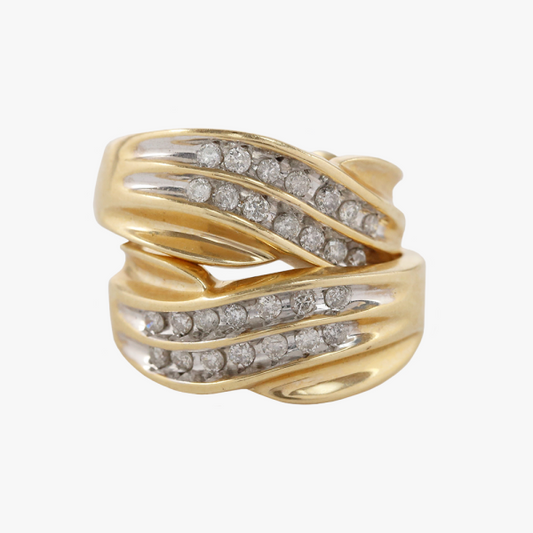 Cercei Cu Diamante din Aur Galben 14k