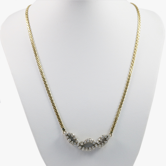 Colier cu Diamante din Aur Galben 14k