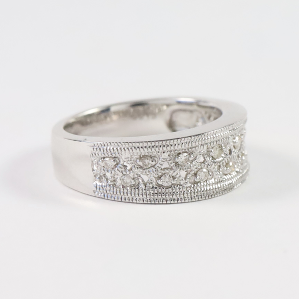 Inel cu Diamante din Aur Alb 18k