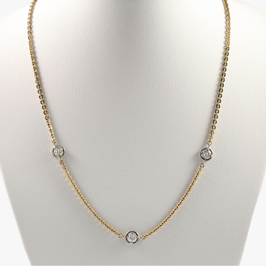 Lanturi Cu Diamante din Aur Galben 14k