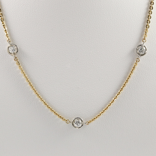 Lanturi Cu Diamante din Aur Galben 14k