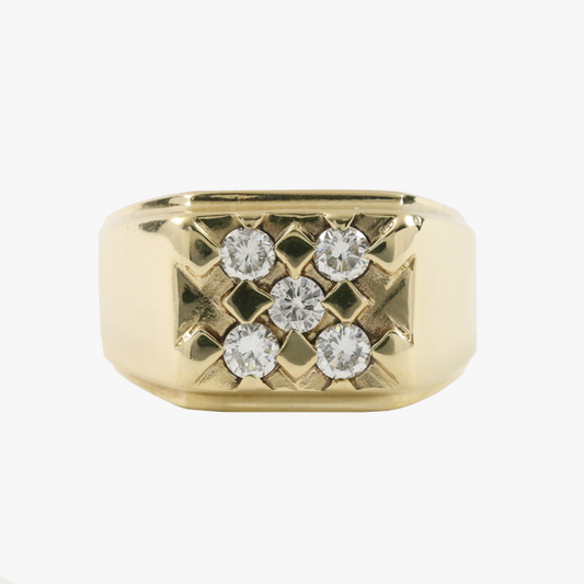 Inel cu Diamante din Aur Galben 14k