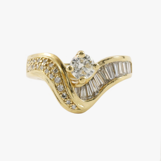 Inel Cu Diamante din Aur Galben 18k