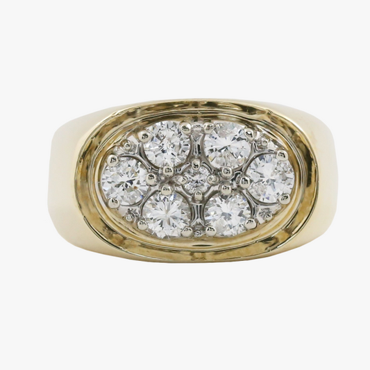 Inel cu Diamante din Aur Galben 14k