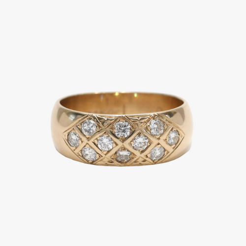 Inel Cu Diamante din Aur Galben 14k