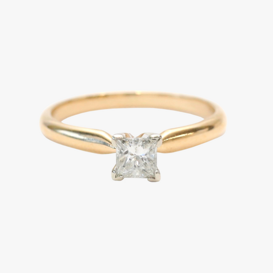 Inel Logodnă cu Diamante din Aur Galben 14k