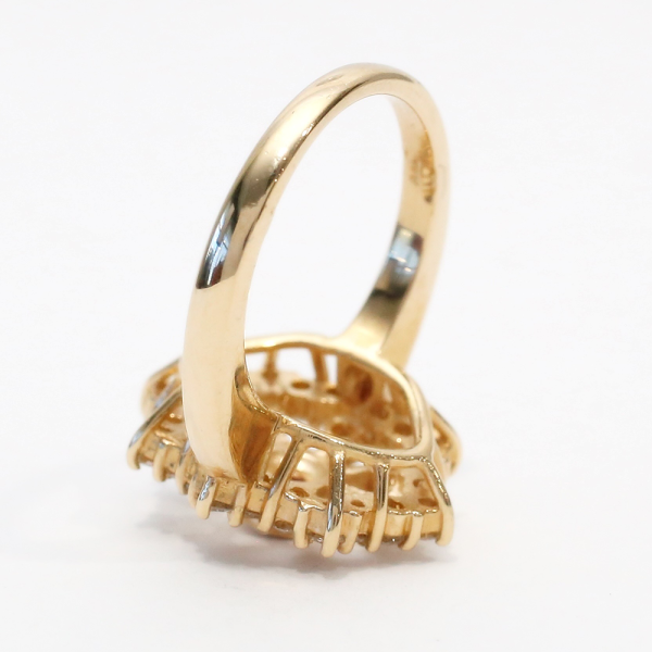 Inel cu Diamante Și Rubine din Aur Galben 14k