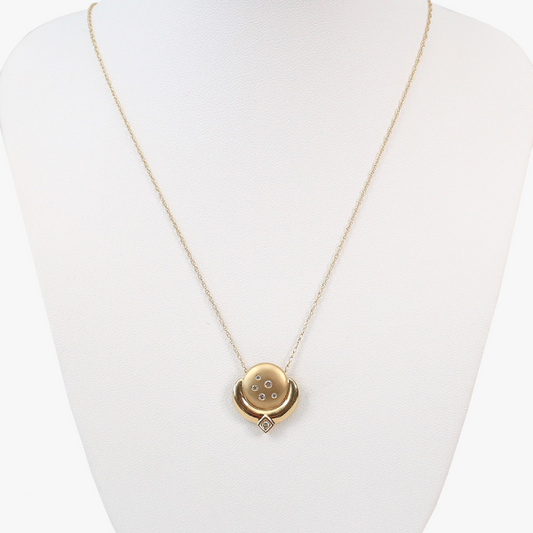 Colier Cu Pandantiv Cu Diamante din Aur Galben 14k