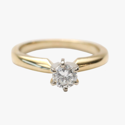 Inel Logodnă cu Diamante din Aur Galben 14k