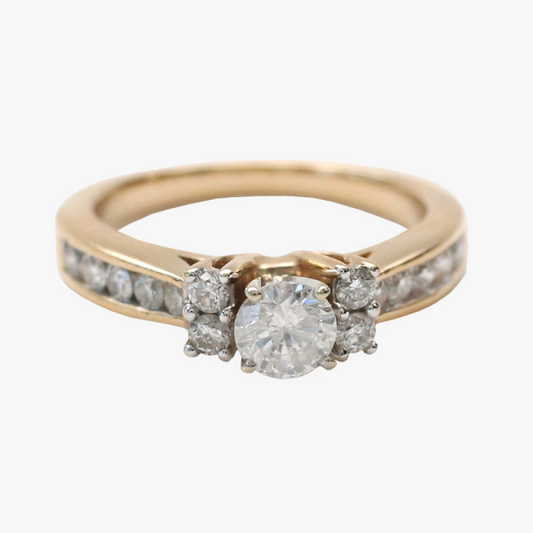 Inel Logodnă cu Diamante din Aur Galben 14k