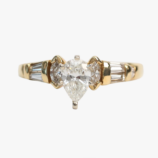 Inel Logodnă cu Diamante din Aur Galben 14k