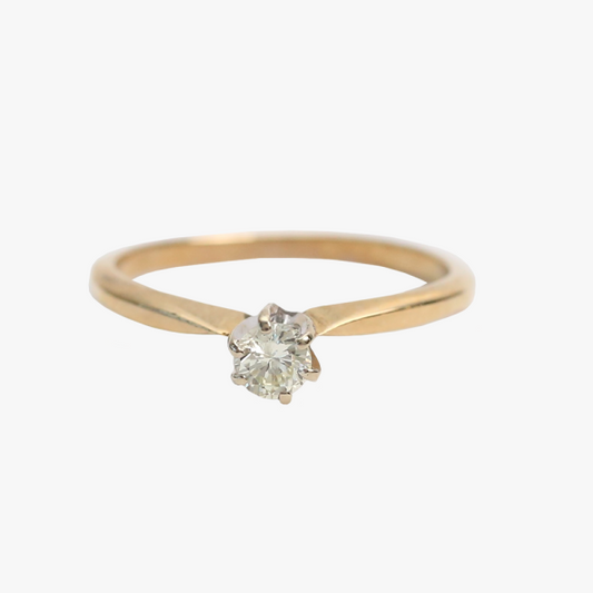 Inel Logodnă cu Diamante din Aur Galben 14k