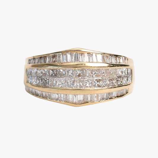 Inel cu Diamante din Aur Galben 14k