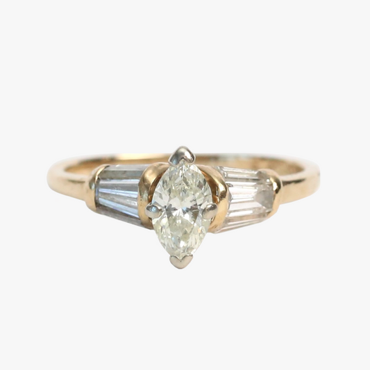 Inel Logodnă cu Diamante din Aur Galben 14k