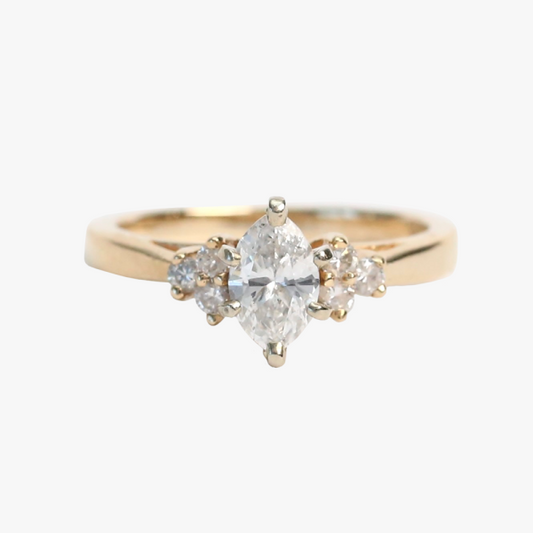 Inel Logodnă cu Diamante din Aur Galben 14k