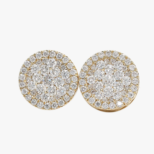 Cercei Cerc cu Diamante din Aur Galben 14k