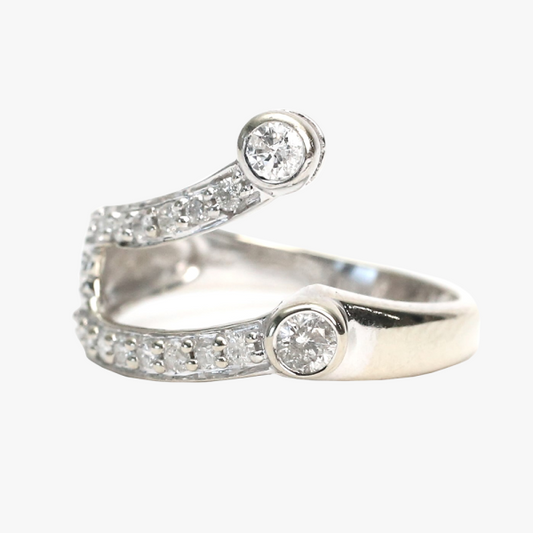 Inel cu Diamante din Aur Alb 14k