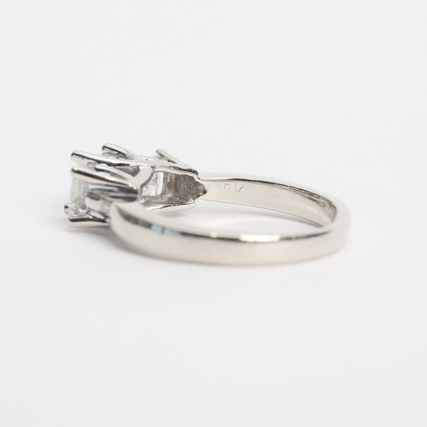 Inel Logodnă cu Diamante din Aur Alb 18k