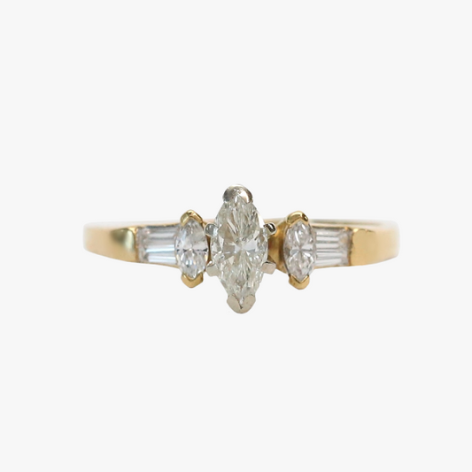 Inel Logodnă cu Diamante din Aur Galben 18k