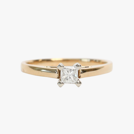 Inel Logodnă cu Diamante din Aur Galben 14k