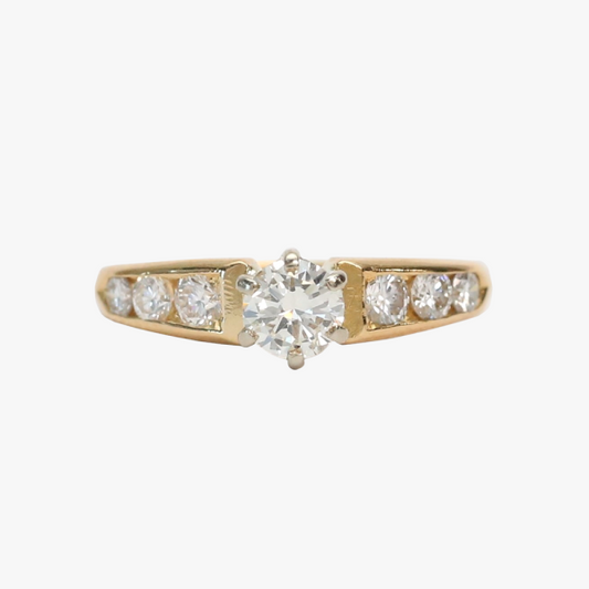 Inel Logodnă cu Diamante din Aur Galben 18k