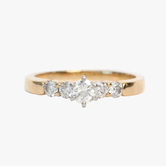 Inel Logodnă cu Diamante din Aur Galben 14k