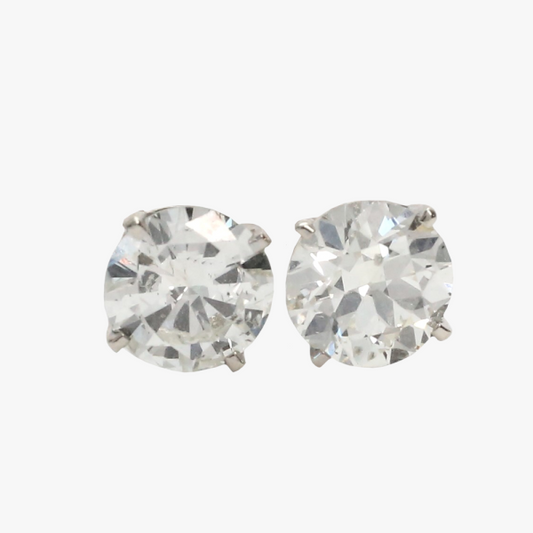 Cercei cu Diamante din Aur Alb 14k