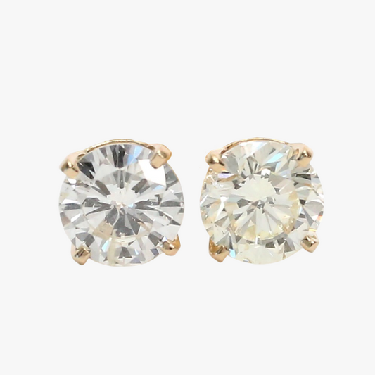Cercei cu Diamante din Aur Galben 14k
