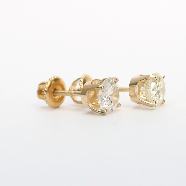 Cercei cu Diamante din Aur Galben 14k