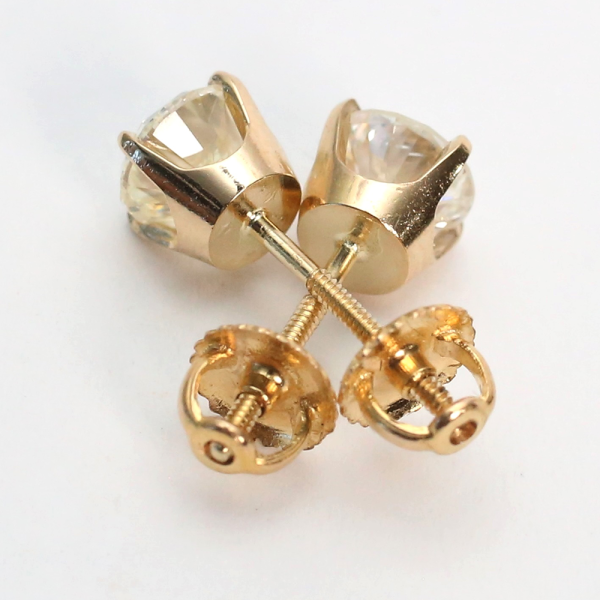 Cercei cu Diamante din Aur Galben 14k