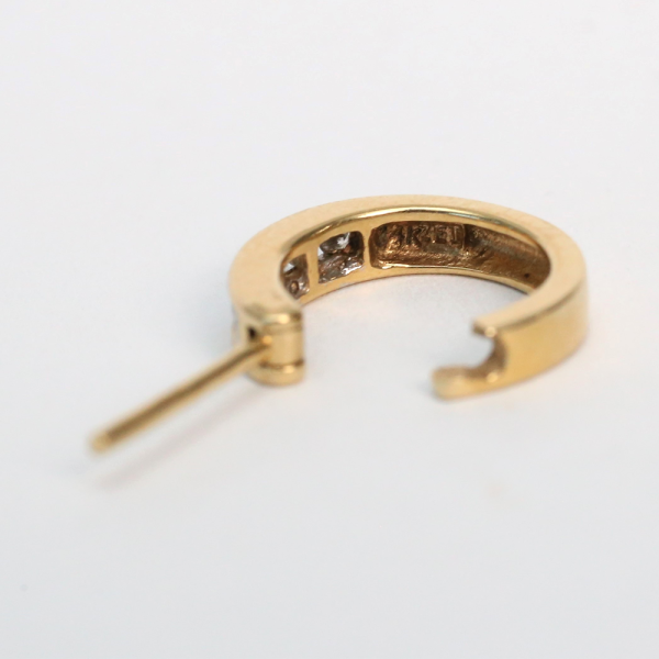 Cercei Cerc cu Diamante din Aur Galben 14k