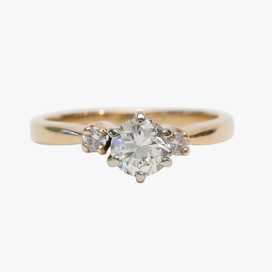 Inel Logodnă cu Diamante din Aur Galben 14k