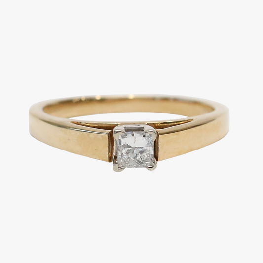 Inel Logodnă cu Diamante din Aur Galben 14k