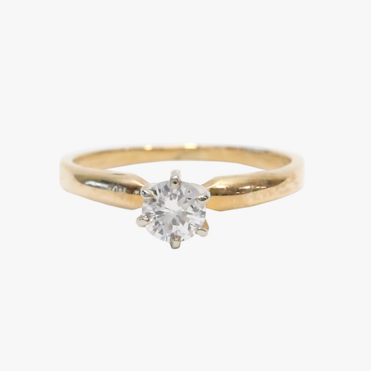 Inel Logodnă cu Diamante din Aur Galben 14k