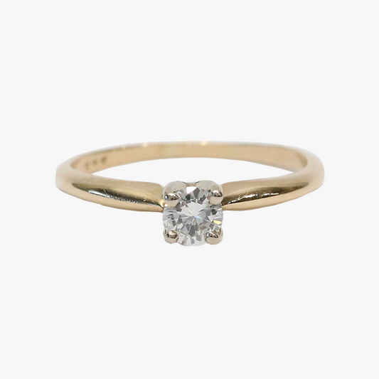 Inel Logodnă cu Diamante din Aur Galben 14k