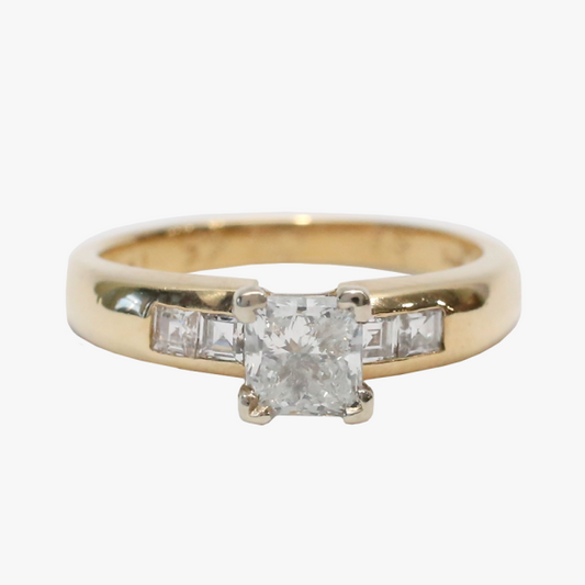Inel Logodnă cu Diamante din Aur Galben 14k