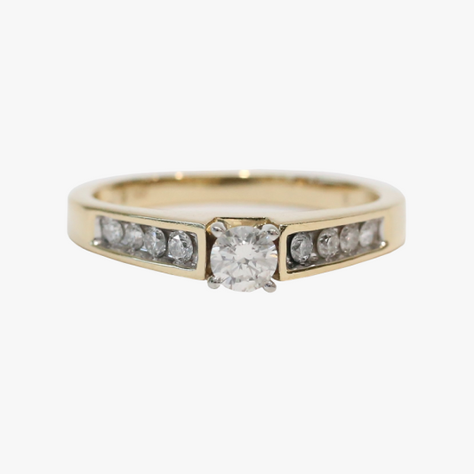 Inel Logodnă cu Diamante din Aur Galben 14k